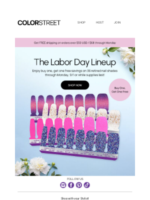Color Street - Savings start now! BOGO nails + free ship with $50 USD / $68 CAD order