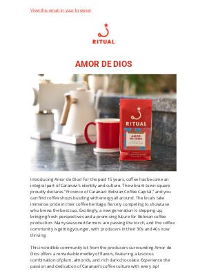 Ritual Coffee Roasters - Now Serving Amor de Dios