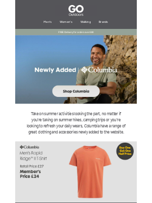 GO Outdoors (United Kingdom) - New In: Summer Ready Clothing from Columbia