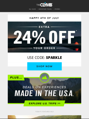 The Clymb - Extra 24% Off for Our 4th of July Event