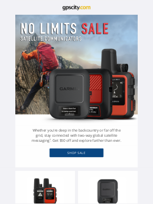 GPS City - Garmin inReach Sale. Connection Beyond Mobile.