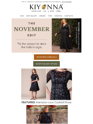 Kiyonna Clothing - The November (HOLIDAY) Lookbook: Sparkly Sequins, Stunning 3D Florals + MORE