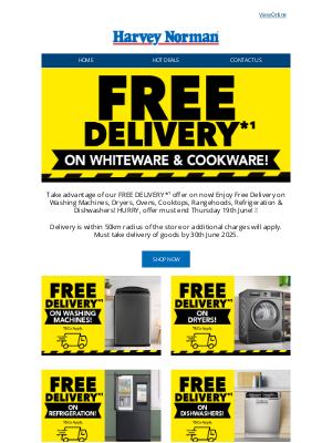 Harvey Norman (New Zealand) - FREE DELIVERY*¹ on Whiteware & Cookware! 🚚