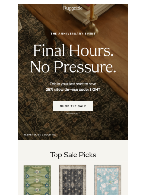 Ruggable - Sitewide savings end tonight