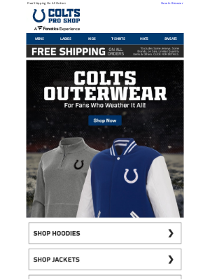 Indianapolis Colts - Embrace Winter In Colts Outerwear