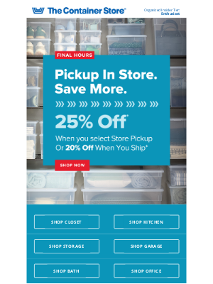 The Container Store - ❗️ Final Hours: Up To 25% Off ❗️
