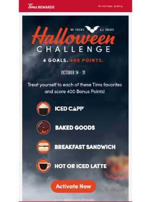 Tim Hortons - Join the Halloween Challenge and Score!