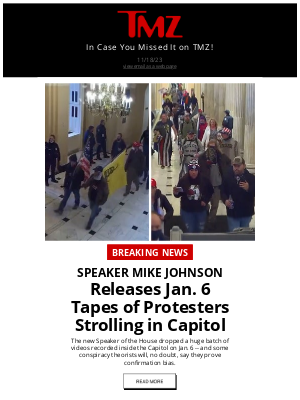 TMZ - House Speaker Johnson Releases Jan. 6 Tapes of Protesters Strolling in Capitol