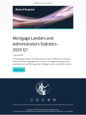 Bank of England - Statistical release: Mortgage Lenders and Administrators Statistics - 2025 Q1