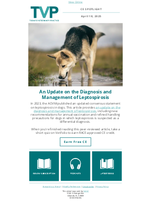 Todays Veterinary Practice - An Update on the Diagnosis and Management of Leptospirosis
