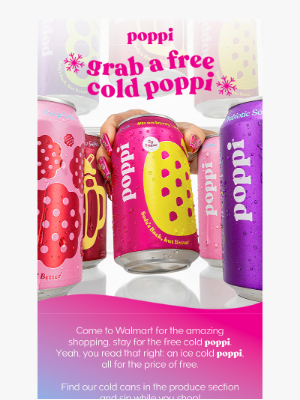 Poppi - a free cold poppi? yes please 😋