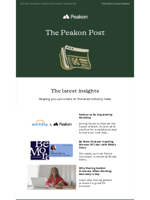 Peakon - New in The Peakon Post: Peakon to be acquired by Workday & sharing gender pronouns