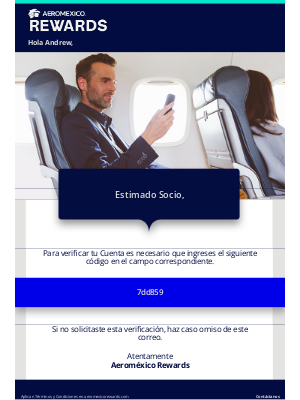 Aeromexico (Mexico) - Código de verificación