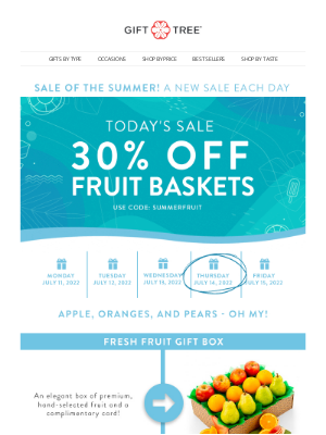 GiftTree - Summer Sale Day Four! 30% OFF the Fruits of Summer!