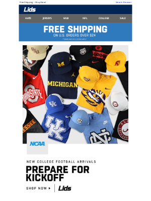 LIDS - Step Up Your Game with Fresh College Merch!