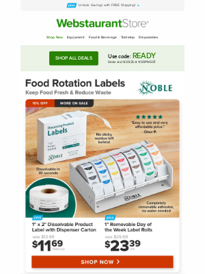 WebstaurantStore - Get prepped and ready for way less
