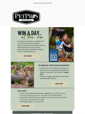 Pet Pros - Snap Your Best Photo: Win a Zoo Trip!