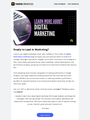 Noble Desktop - Master SEO, Social Media & More: Digital Marketing Training