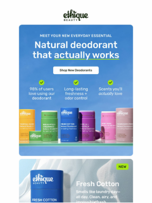 Ethique - The natural deodorant built for summer☀️