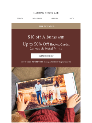 Nations Photo Lab - $10 off Albums + up to 50% off select Prints