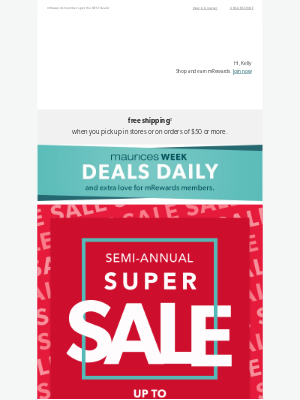 Maurices - Kelly, EXTRA 15% off our BIGGEST sale of the season 😘