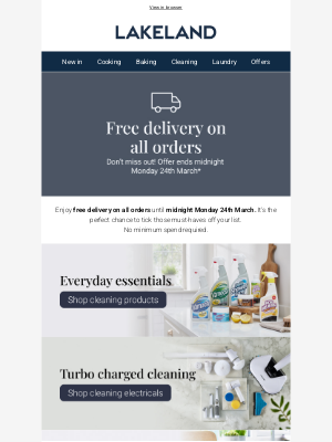 Lakeland (United Kingdom) - Free delivery on ALL orders | 4 days only