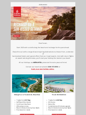 Emirates Holidays (United Kingdom) - Follow the sun with our winter holiday offers