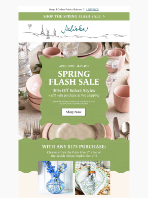 Juliska - 30% Off Select Puro Bakeware, Ceramics, & Glassware.