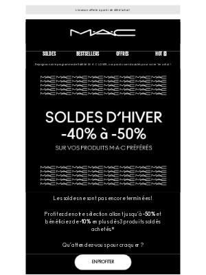 MAC Cosmetics (France) - SOLDES : jusqu'à -50% 💙