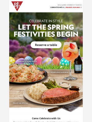 BJs Restaurants - Egg-cited for Easter?