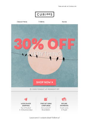 Curioos - 30% OFF Everything