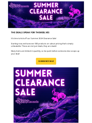 UTV Canada - Welcome to our Summer Clearance Sale