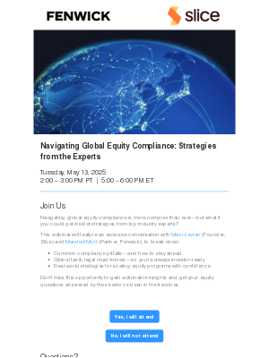 Fenwick & West - Register for our Webinar: Navigating Global Equity Compliance: Strategies from the Experts – May 13, 2025