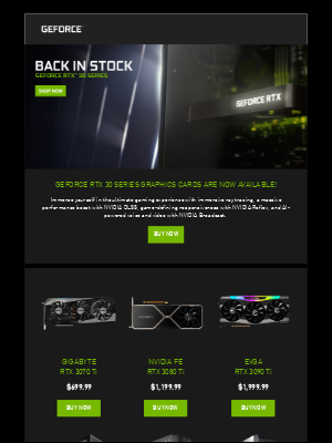 NVIDIA - NVIDIA GeForce RTX GPUs Are Back In Stock