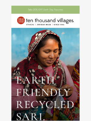 Ten Thousand Villages - Save 20% for Earth Day 🌱