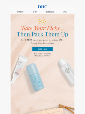 DHC - Two FREE Travel-Ready Minis with a $30+ Purchase​