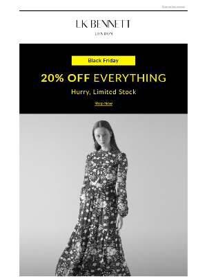 L.K.Bennett (UK) - Black Friday is here, with 20% off everything