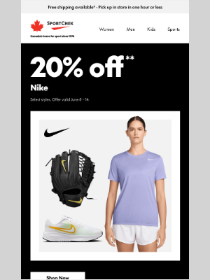 Sport Chek (Canada) - Unlock 20% off Nike 🔒 at Big Chek Event