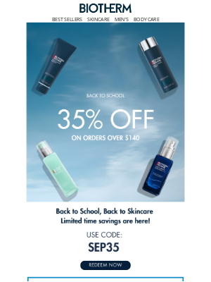 Biotherm - Here is your offer reminder – 35% off!