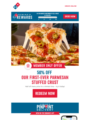 Domino's Pizza - Get 50% OFF and try it tonight to see what all the stuff is about