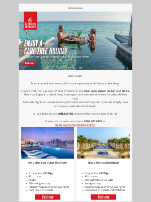 Emirates Holidays (United Kingdom) - Indulge in a hassle-free holiday
