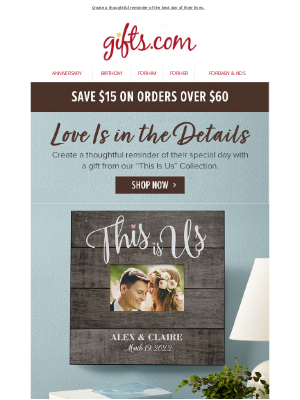 gifts - $15 Off. What a Beautiful Wedding (Gift)!