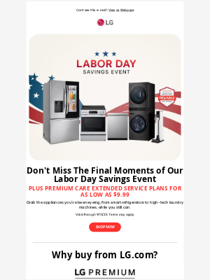 LG Electronics - Final Hours: Labor Day Savings Event Ends Tonight!