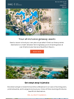 Intercontinental Hotel Group - All-inclusive getaways = Iberostar Beachfront Resorts