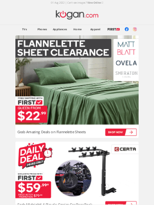 Kogan (AU) - Flannelette Sheet Clearance from $22.99 - Hurry, Only While Stocks Last!