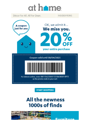At Home - 🎉 Dean, here's a coupon just for you