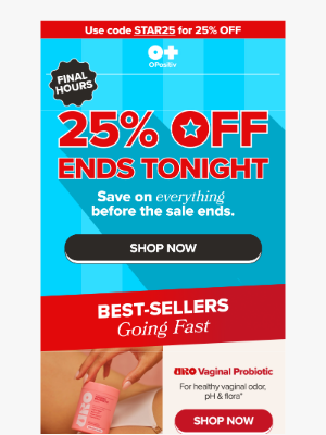 FLO - 25% off sale ends TONIGHT