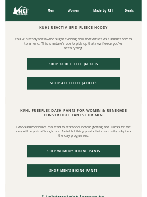 REI - Is your closet ready for fall? 🍁