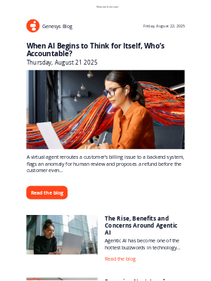 Genesys - Genesys blog updates for Friday Aug 22, 2025