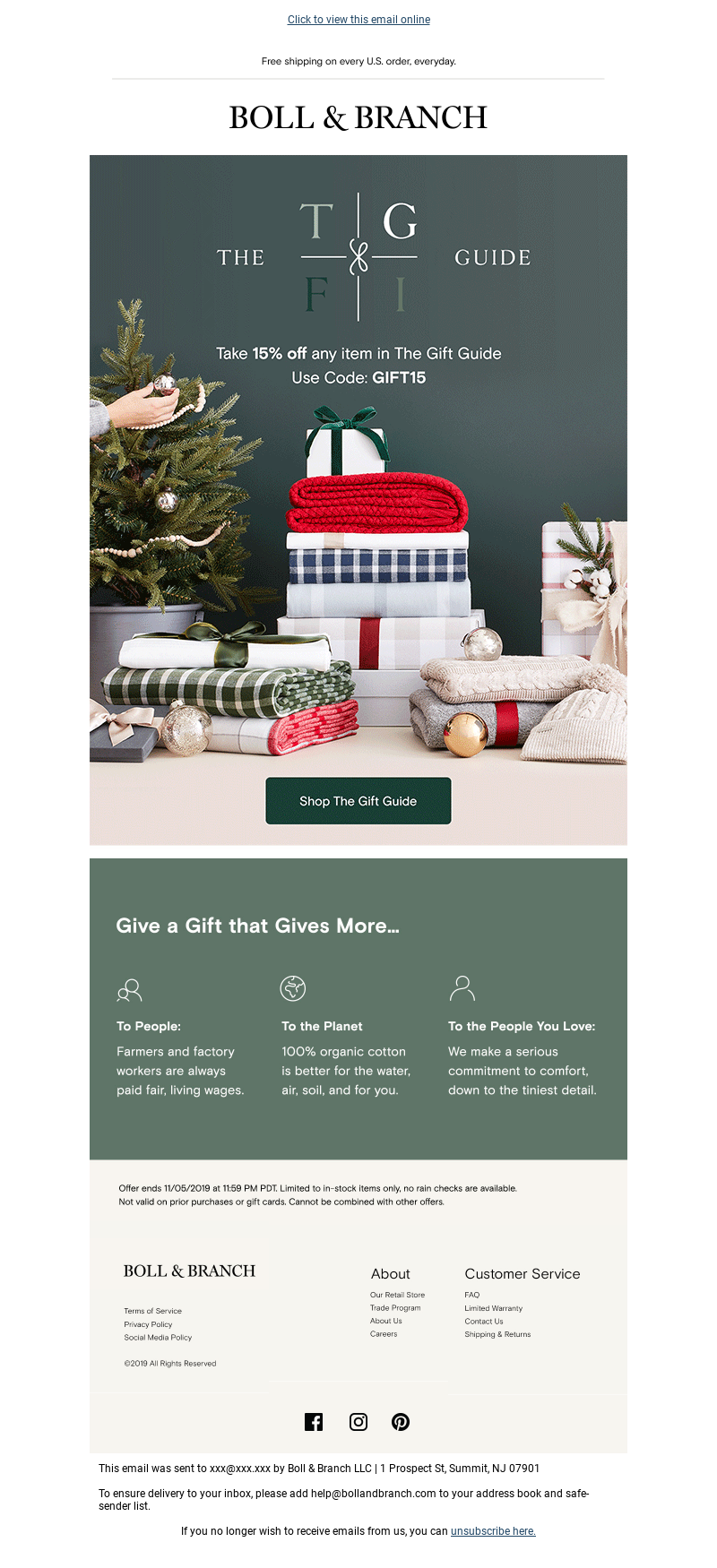 Boll & Branch - 15% Off Every 🎁 Single 🎁 Gift 🎁!